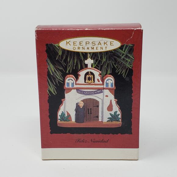 1993 Hallmark Feliz Navidad Handcrafted Brass Keepsake Holiday Ornament. - Picture 1 of 9